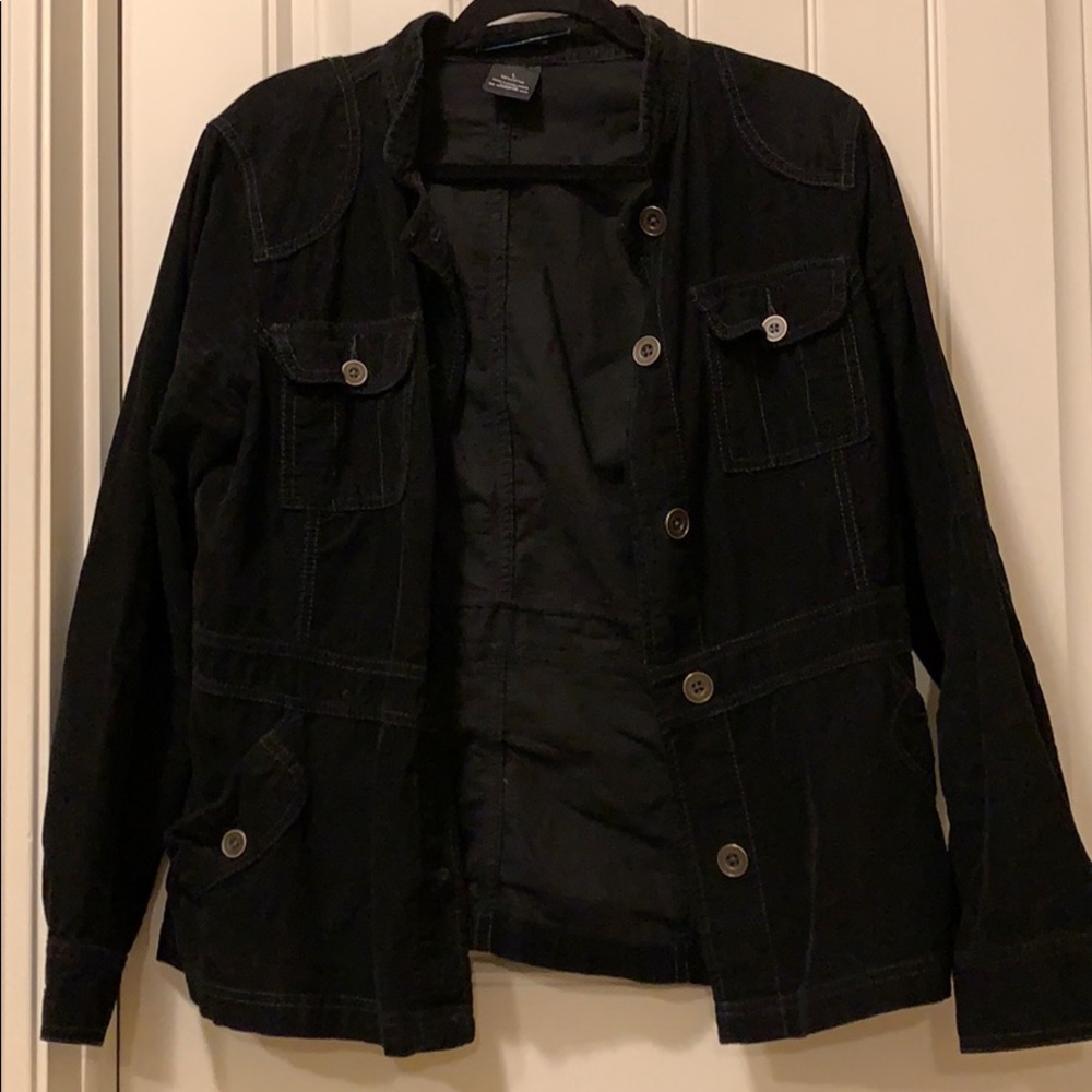 French Cuff black corduroy jacket